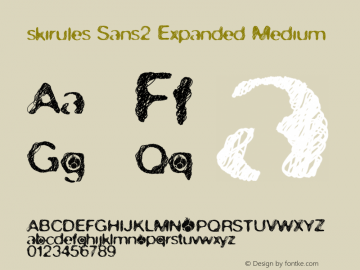 skirules-Sans2 Expanded Medium Version 1.000 2007 initial release Font Sample