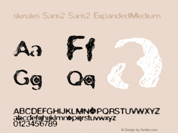 skirules-Sans2 Sans2-ExpandedMedium Version 1.000 2007 initial r Font Sample