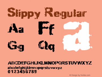 Slippy Regular Macromedia Fontographer 4.1.2 6/7/97 Font Sample