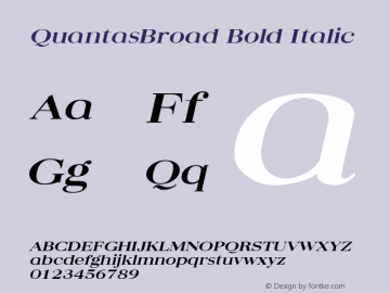 QuantasBroad Bold Italic The IMSI MasterFonts Collection, tm 1995 IMSI Font Sample