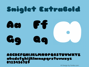 Sniglet ExtraBold Version 2.000 Font Sample