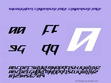 Snubfighter Condensed Italic Condensed Italic 001.000 Font Sample