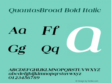 QuantasBroad Bold Italic The WSI-Fonts Professional Collection图片样张