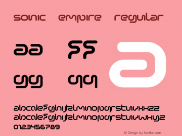 Sonic Empire Regular Version 1.0 Font Sample