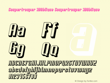 Soupertrouper 3DOblique Soupertrouper 3DOblique Macromedia Fontographer 4.1.4 10‐05‐2004 Font Sample