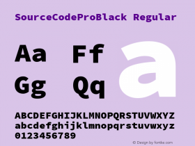 SourceCodeProBlack Regular Version 1.017;PS Version 1.000;hotconv 1.0.70;makeotf.lib2.5.5900图片样张