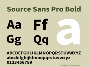 Source Sans Pro Bold Version 1.057;PS 1.0;hotconv 1.0.73;makeotf.lib2.5.5900 Font Sample