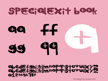 SpecialExit Book Version 1.00 March 21, 2013, Font Sample