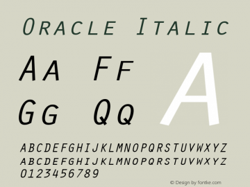 Oracle Italic The IMSI MasterFonts Collection, tm 1995 IMSI图片样张