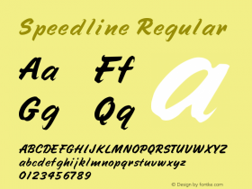 Speedline Regular Altsys Fontographer 3.5  3/20/93 Font Sample