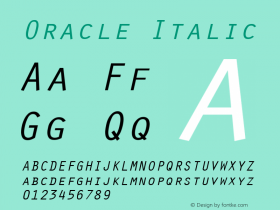 Oracle Italic (C)opyright 1992 WSI:8/6/92 Font Sample