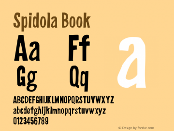 Spidola Book Version 1.00 2013 Font Sample