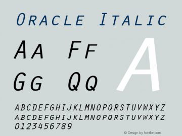 Oracle Italic The IMSI MasterFonts Collection, tm 1995, 1996 IMSI (International Microcomputer Software Inc.)图片样张