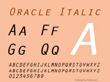 Oracle Italic (C)opyright 1992 WSI:8/6/92图片样张
