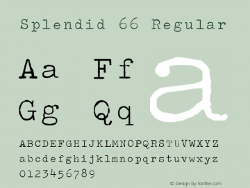 Splendid 66 Regular Steffo's Olympia (v 2.0) Font Sample