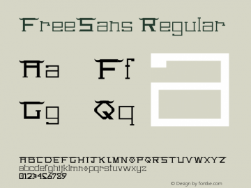 FreeSans Regular Version 1.001 2004 Font Sample