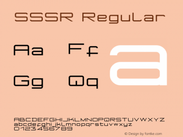 SSSR Regular Version 1.2 June 23, 2013 Font Sample