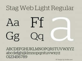 Stag Web Light Regular Version 2.1 2011 Font Sample