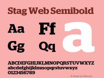 Stag Web Semibold Version 2.1 2011 Font Sample