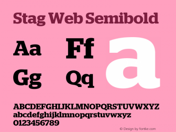 Stag Web Semibold Version 2.1 2011 Font Sample