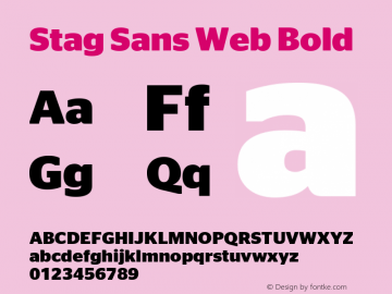 Stag Sans Web Bold Version 1.1 2007 Font Sample