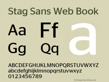Stag Sans Web Book Version 1.1 2007 Font Sample