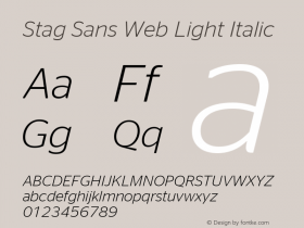 Stag Sans Web Light Italic Version 1.1 2007图片样张