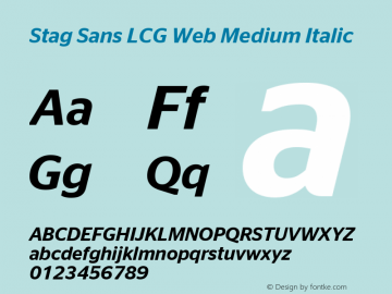 Stag Sans LCG Web Medium Italic Version 1.1 2007图片样张
