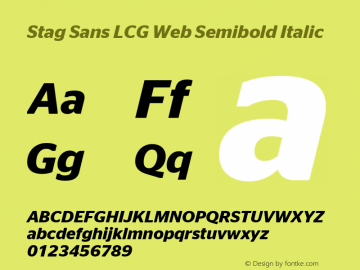 Stag Sans LCG Web Semibold Italic Version 1.1 2007图片样张