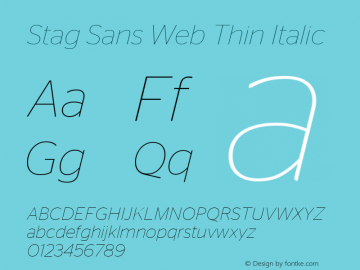 Stag Sans Web Thin Italic Version 1.1 2007图片样张