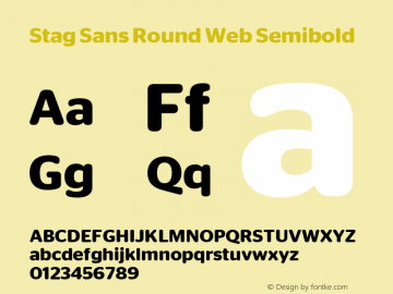 Stag Sans Round Web Semibold Version 001.001 2009 Font Sample