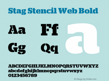 Stag Stencil Web Bold Version 1.1 2009 Font Sample