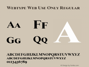 Webtype Web Use Only Regular Version 1.3图片样张