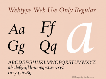 Webtype Web Use Only Regular Version 1.3 Font Sample