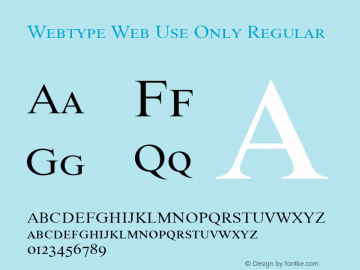 Webtype Web Use Only Regular Version 1.3 Font Sample