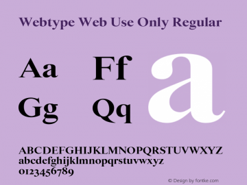 Webtype Web Use Only Regular Version 1.3图片样张