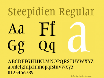 Steepidien Regular 1.0 03-04-2002 Font Sample