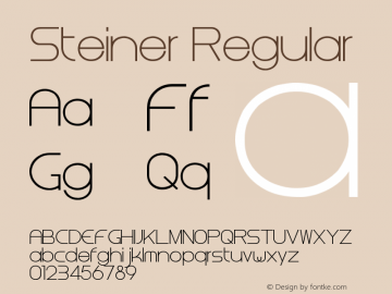 Steiner Regular Version 1.00 19/05/2006 Font Sample