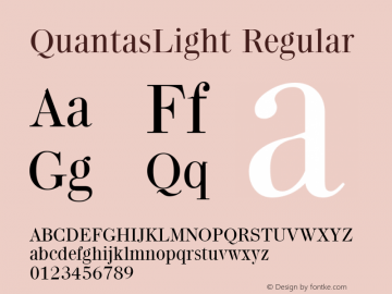 QuantasLight Regular The IMSI MasterFonts Collection, tm 1995, 1996 IMSI (International Microcomputer Software Inc.) Font Sample