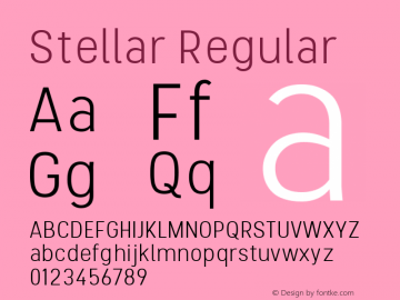 Stellar Regular Version 1.000 Font Sample