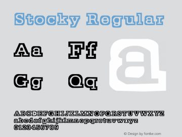 Stocky Regular .ttf Font Sample