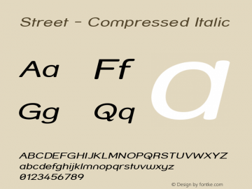 Street - Compressed Italic 1.0图片样张