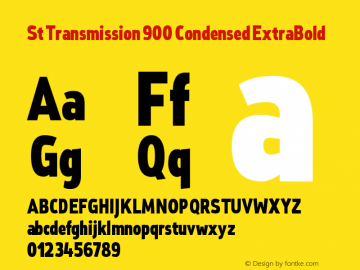 St Transmission 900 Condensed ExtraBold 1.000 Font Sample