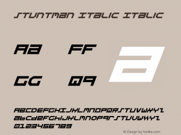 Stuntman Italic Italic Version 2 Font Sample