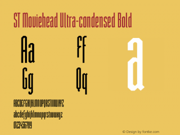 ST Moviehead Ultra-condensed Bold Version 1.000 Font Sample