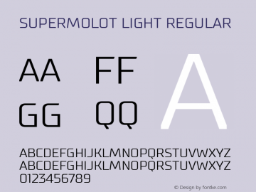 Supermolot Light Regular Version 1.000 Font Sample