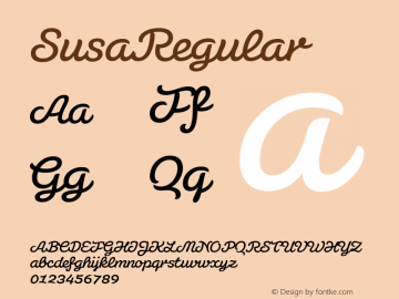 SusaRegular ☞ Version 1.000;com.myfonts.easy.hubertjocham.susa.regular.wfkit2.version.3c2n Font Sample