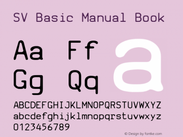 SV Basic Manual Book Version 1.00 Font Sample