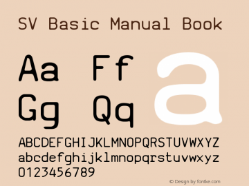 SV Basic Manual Book Version 1.00 Font Sample
