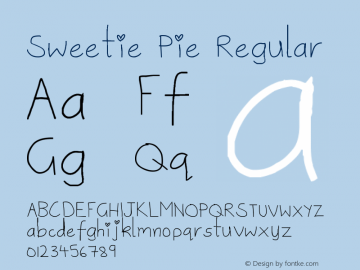 Sweetie Pie Regular Version 1.00 March 1, 2010, initial release Font Sample